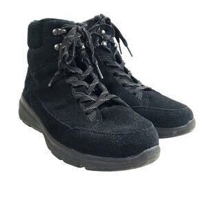 Skechers Womens 7.5 Black Suede Leather Upper Faux Fur Lining